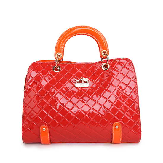 Coach Rhombus Medium Red Satchels BSQ | Women